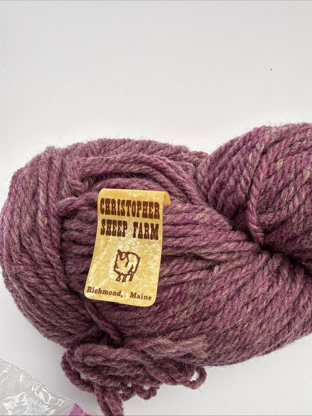 Christopher Sheep Farm 100% Wool Yarn - lot of 8 skeins Made in USA wood Violet